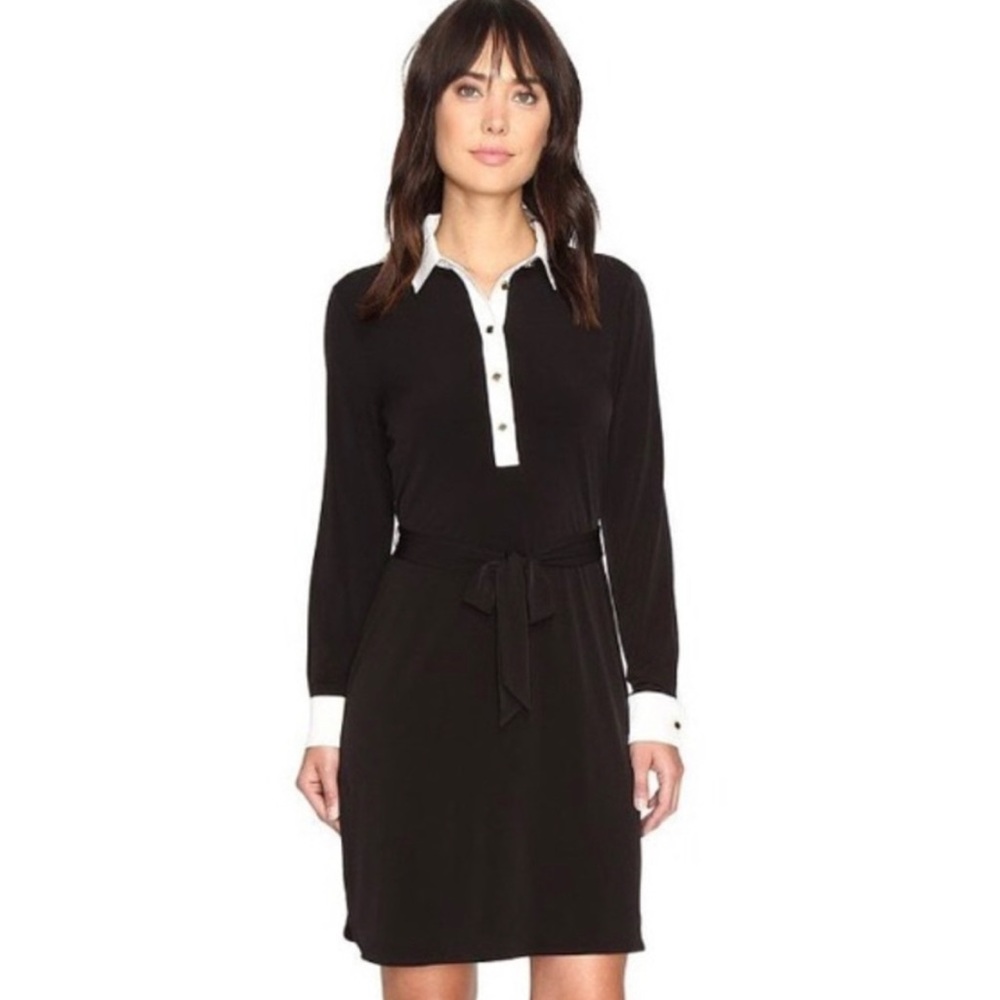 IVANKA TRUMP collared and tie waist dress